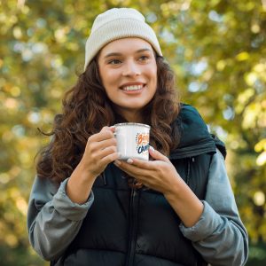 "Born To Camp" Emailletasse