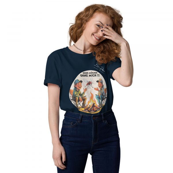 "ohne Mücken" Unisex-Bio-Baumwoll-T-Shirt – Bild 3
