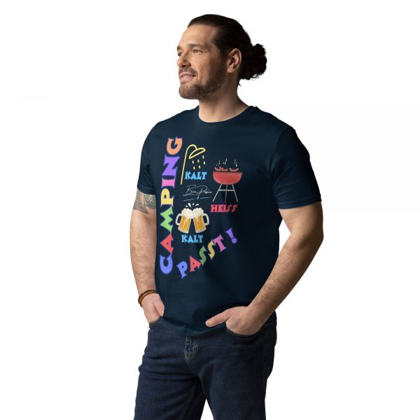 "Camping passt !" Unisex-Bio-Baumwoll-T-Shirt – Bild 4