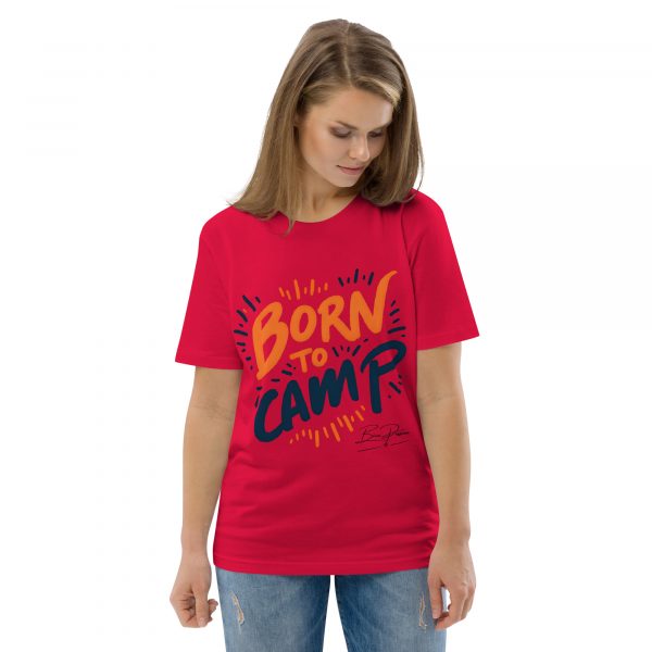 "Born To Camp" Unisex-Bio-Baumwoll-T-Shirt – Bild 3